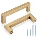 Probrico 10 Pack 3.75 Inch (96mm) Hole Center Champagne Bronze Cabinet Pulls Square Kitchen Cabinet Handles Dresser Drawer Pulls Stainless Steel Cupboard Dresser Handles - color: Champagne Bronze, size: hole center 3-3/4"