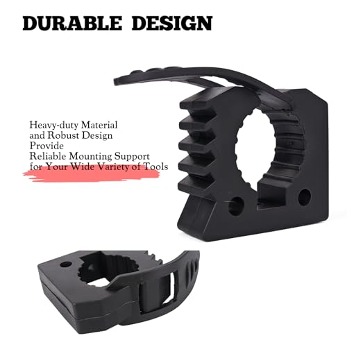 Quick Grip Rubber Clamp for Tools Equipment Mounting, Tool Holder for 1-1/7" to 1-3/7" Diameter Objects Molle Panel UTV Off Road Accessories, Roof Rack Shovel Mounting Kit(2 Pack) - color: 2 Pack Black