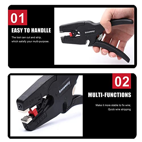 Wire Stripper, knoweasy Wire Stripper Tool with Cutter and 2 in 1 Wire Stripping Tool Works for Electronic,Electric,Automotive from 32 to 7 AWG - style: D3