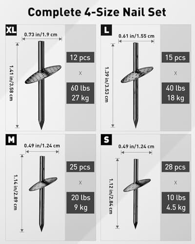 Uniclife 80 Pcs Picture Hangers, Picture Hanging Kit, 4 Size Picture Hanging Hooks, Picture Hanging Nails, Long Picture Hooks for Photo Frame Art Mirror and Decor, Black - size: 80 Pcs, style: Black