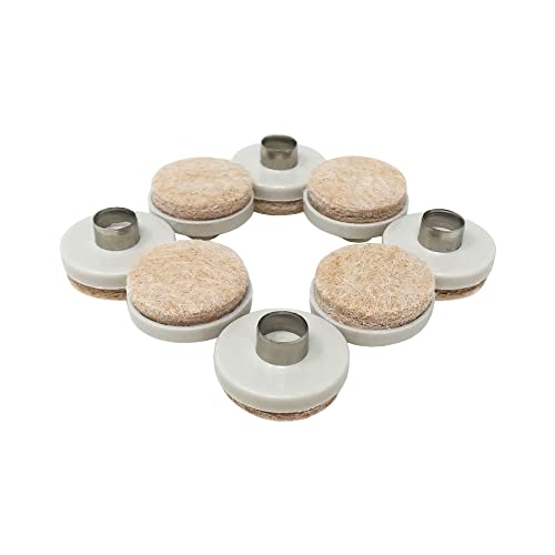 FeltGard 1" Round Nail-On Felt Furniture Sliders, Protective Heavy-Duty Felt Pads for Wood Furniture and Hard Surfaces, 8-Count, Beige