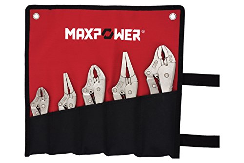 MAXPOWER 5-Piece Locking Pliers Set with Kitbag