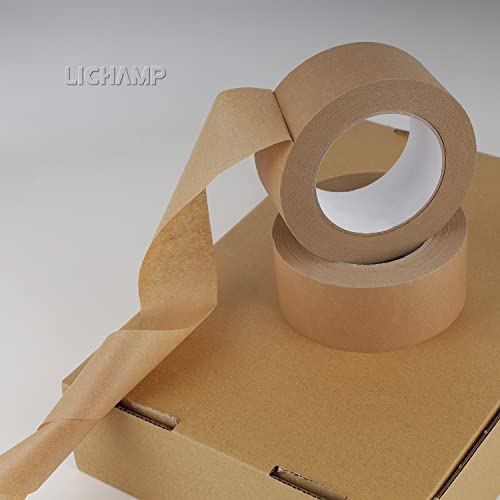 Lichamp Wide Brown Painters Tape 2 inch, 1pc Medium Adhesive Brown Masking Tape, 1.95 inches x 55 Yards (Pack of 2) - size: 2 inch (Pack of 2)
