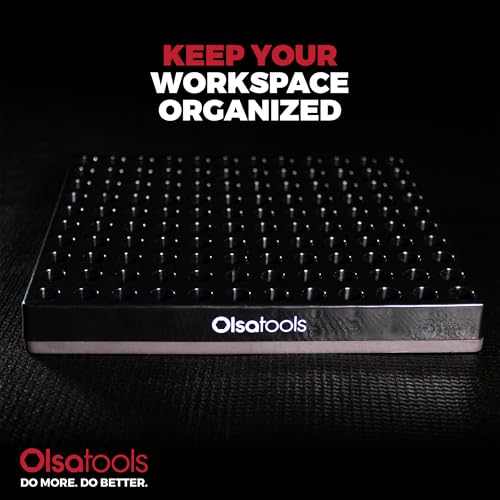 Olsa Tools Extra Large Hex Bit Organizer - Holds 120 Hex Bits - Magnetic Base Tool Organizer - Screwdriver Bit Holder for Shop and Garage - Durable Construction - Professional Grade - Part: 1784 - color: Black, size: XL - 1pc