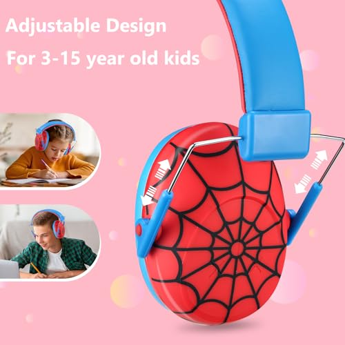 ProCase Kids Noise Cancelling Headphones Ear Hearing Protection, Red - color: Red