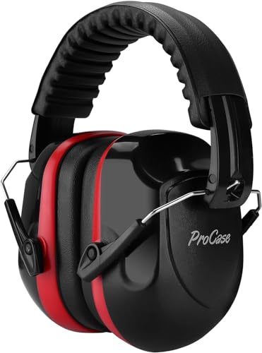 ProCase Hearing Protection Ear Muffs SNR 33dB, Noise Cancelling Headphones - color: 1 - 1 Red