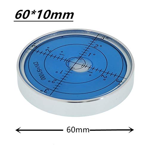 Horizontal Bubble Cardan Level - High Precision Round Bubble Spirit Level Accuracy 15'/2 Diameter 60X10mm (Noctilucent)