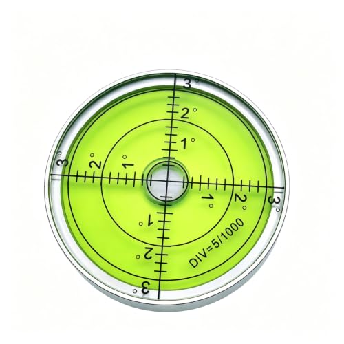 Aluminum alloy high-precision universal horizontal level instrument bubble level tool circle 2.4 inches 60mm (silver-green) - color: Silver-green