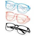 SQIMZAR Safety Glasses Goggles For Women Nurses Protective Eyewear,Anti Fog Safety Goggles - color: Black+blue+pink