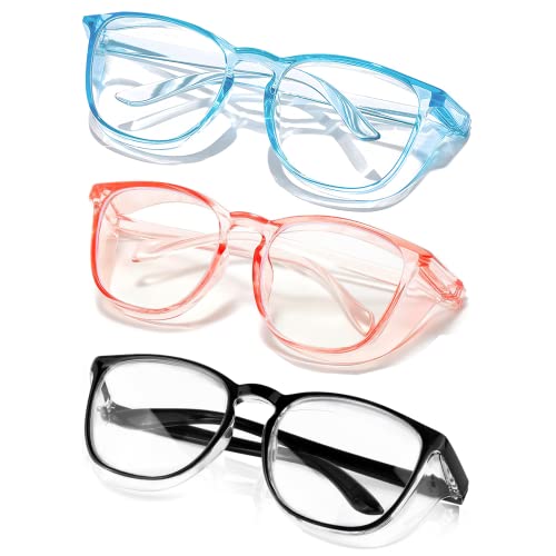 SQIMZAR Safety Glasses Goggles For Women Nurses Protective Eyewear,Anti Fog Safety Goggles - color: Black+blue+pink