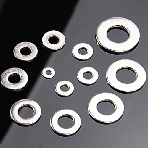Linkup 150 Pcs 3/8” SAE Flat washers for Screws for Bolts (18-8) 304 Stainless Steel washers Assortment kit,Standard ANSI/ASME B18.22.1 Metal Washers Set - size: 3/8"