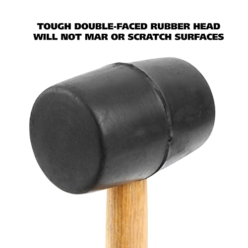 GreatNeck 8 Oz. Rubber Mallet with Hardwood Handle Won't Mar or Scratch - size: 8 oz