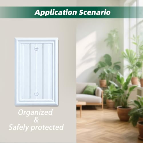 White Natural Material Switch Plates/Blank Wall Plate Covers (4-Pack) - size: Single Blank