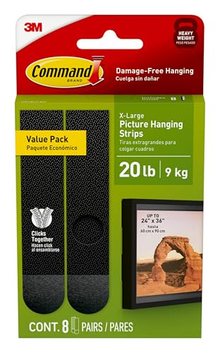 Command X-Large (20 lb) Picture Hanging Strips, 8 Pairs (16 Strips)