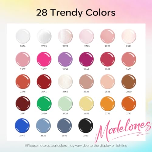 modelones Gel Nail Polish Set Jelly Glitter 32PCS 28Colors Nude Pink White - color: A2-Gloss Veil