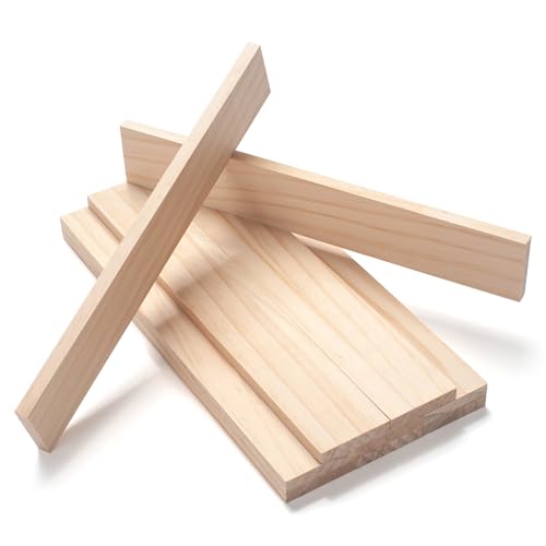 Wood Strips Slats Wooden Sticks for Crafts 3/8" × 2" × 12", 10 PCS Thin Wood Planks Trim Lumber Support Flat Boards Pieces Square Wooden Dowel Rods for Crafting, Woodworking, Model Making - size: 3/8x2x12 in - 10PCS