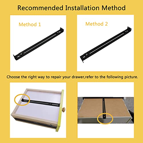 Drawer Repair Kit, Furniture Repair Accessory Bracket Middle Mount to Reinforce and Repair Breakage, for Wood/Particleboard/MDF Chest of Drawers - Screws Included
