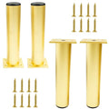 4-Pack Adjustable Aluminum Alloy Furniture Legs 7" Height Gold - color: Gold, size: 7 Inch