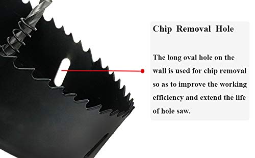 Hole Saw 3-inch Dia for Wood, Plastic, Drywall, Thin Metal - color: black, size: 3"
