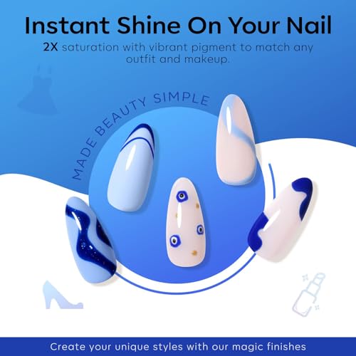 modelones Blue Gel Nail Polish Set 6 Colors Light to Dark Shade Ocean Range - color: A A A1 Blue Shades