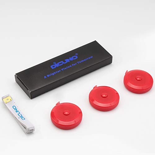 DiCUNO 3-Pack Soft Retractable Measuring Tape, 60-Inch 1.5 Meter, Red - color: Red*3pcs