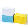 Amazon Basics Microfiber Cleaning Cloths, Highly Absorbent, Scratch-Free, Ultra-Soft, Non-Abrasive, Reusable and Washable, 16" x 12", Blue/White/Yellow, 48-Pack - color: Blue/White/Yellow, size: 48-Pack