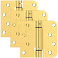 4 Inch Self Closing Door Hinges, Brushed Gold Spring Loaded Hinges 3 Pack - color: Brushed Gold, Square & 5/8" Radius, size: 4" 3 Pack