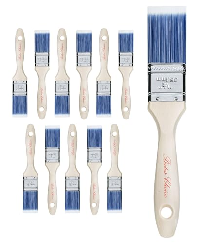 Bates- Paint Brushes, 1.5-Inch, 12 Pack, Treated Wood Handle, Paint Brushes for Walls - color: Wood Handle, size: 12 Pack, 1.5"