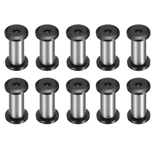 HARFINGTON 10pcs Knife Handle Screws 6 x 17mm M4 Torx Sink Head Stainless Steel Pocket Knife Pivot Pin Folding Knives Bolts Fasteners for Blade Fixing, Black/Silver - size: 6 x 17mm