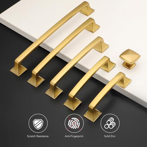 30 Pack Kitchen Cabinet Handles 3-3/4 Inch Hole Center Gold Cabinet Pulls - color: Gold, size: 3-3/4 Inch Hole Centers