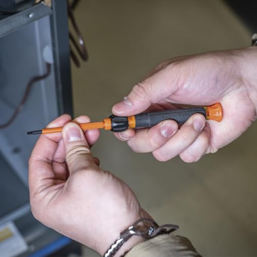 Klein Tools 32581INS Precision Screwdriver, 2-in-1 Insulated Screwdriver with No. 0 Phillips and 1/8-Inch Slotted Bits - style: 2-in-1 Insulated