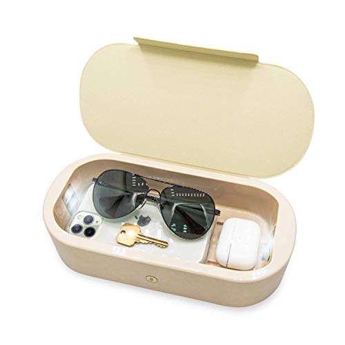 Beyond UV+O3 Sanitizer Box and Universal Charger UV and Ozone Disinfector for Phone, Mask, Makeup Brush, Nail Tool (Almond Oil)