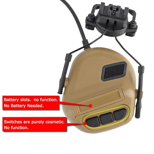 ATAIRSOFT Tactical Airsoft Headset with Microphone Waterproof Hunting Shooting Headphones Earmuff No Noise Reduction Function - color: Tan