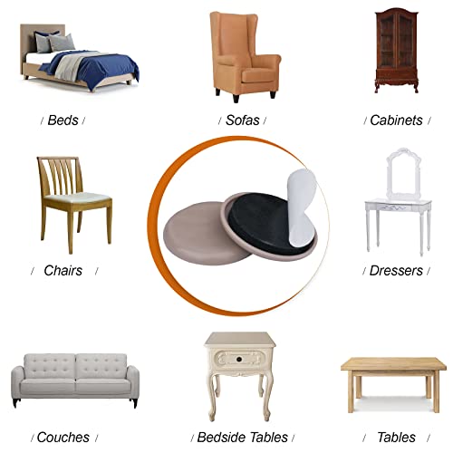 Furniture Sliders for Carpet & Hardwood Floors, 16 Pack 2 Inch Furniture Moving Pads with Heavy Duty Adhesive, Easily Move Any Item While Protect The Floor - size: 2 inch 16 PCS (Round)