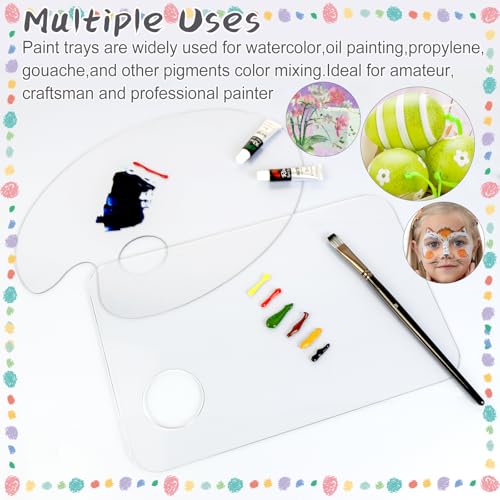 Hulameda 2Pcs Acrylic Clear Paint Palette with Thumb Hole,11.8 x 7.9In - color: Clear-2pcs-11.8*7.9inch