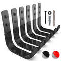 Garage Hooks 4 Inch, 6 Pack Heavy Duty Wall Hooks for Hanging - color: Black