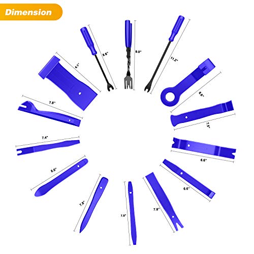GOOACC - GRC-49 19Pcs Trim Removal Tool Set & Clip Plier Upholstery Remover Nylon Car Panel Removal Set with Portable Storage Bag - color: Blue