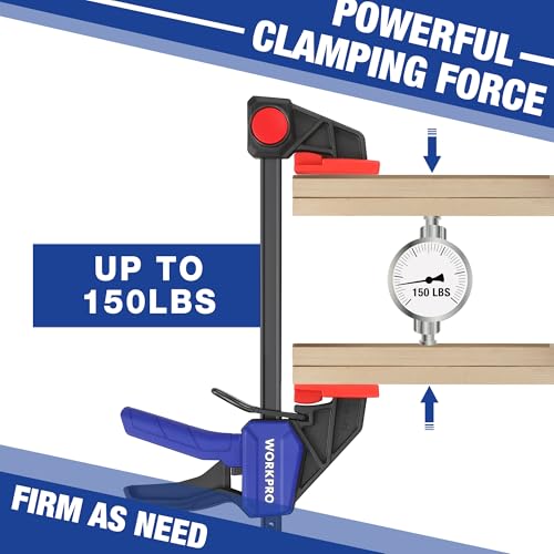 WORKPRO 6" Clamps for Woodworking 2-Pack, Light Duty Wood Clamps - size: 6"