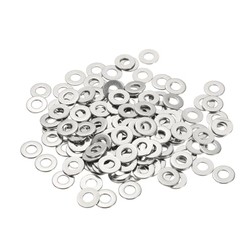 Flat Washers, 304 Stainless Steel Hardware Assorted Washer, 12 x 5 x 1 mm Fit for Bolts Screws Industrial Use (300 Pack, Silver) - size: 12 x 5 x 1 mm