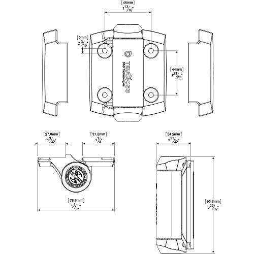 D&D TCA1S3WTS TruClose Regular Gate Hinge Square Metal Gates, White, 2 pcs. - color: White, size: Adjustable gate gap: 3/8”–7/8” gate frame to post