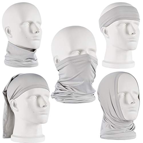 4 PCS UV Protection Neck Gaiter Mask，Breathable Summer Cooling Face Cover - color: 2 Black + 2 Grey
