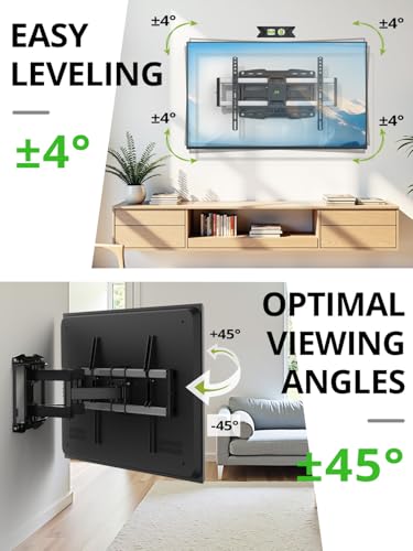 Outdoor TV Wall Mount for 47-90" TVS, Full Motion Weatherproof TV Bracket - size: For 47" to 90" TVs