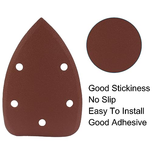 50 Pcs Mouse Detail Sander Sandpaper, 10 Sizes, 5 Hole - size: 40/60/80/100/120/180/240/320/400/800 Grits - 5 Pcs