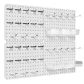 Pegboard Organizer Kit, 4 Pack 12 x 16 in Metal Panels with 6 Bins, White - color: White, size: 16"x12"- 4 Pcs