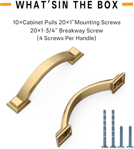 10 Pack 3 Inch(76mm) Champagne Bronze Cabinet Pulls, Champagne Gold Cabinet Handles Kitchen Arch Cabinet Hardware for Bathroom Drawer - color: Champagne Bronze, size: 3 inch（76mm）, style: 10 Pack