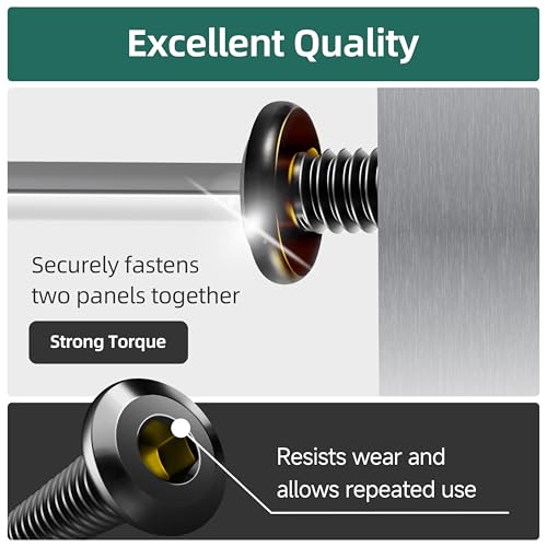 20Pcs M6-1.0 x 50mm Flat Head Socket Cap Screws Bolts 304 Stainless Steel Black Zinc Plated Furniture Bolts, Fully Threaded M6 Bolt with Hex Spanner - size: M6 x 50mm
