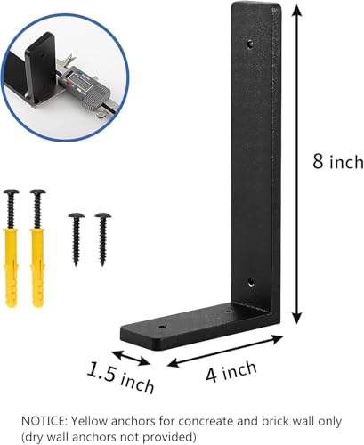 8 INCH x 4 INCH Shelf Support Bracket Heavy Duty, L Shelf Brackets ,max Load 88lbs, , Metal Brackets for Shelves, Counter Bracket ,Corner Brace,Pack of 4. (8 '' x 4 '' L-Shape) - size: 8" x 4" (L-Shape)