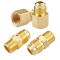4 PCS 1/2 Inch Brass Propane Adapter Fitting, 1/2"Male Flare x 1/2"Male NPT - size: 1/2"Flare x1/2" NPT