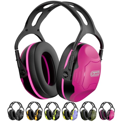 Dr.meter Hearing Protection Ear Muffs, Ear Protection for Adults Kids 34dB - color: Rose