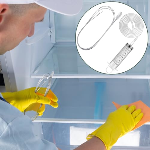 Gisafai 3 Pcs 59'' Refrigerator Cleaning Kit with 100 ml Syringe - size: 59'' Ice Water Tube